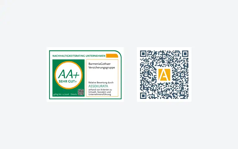 Assekurata Siegel und QR-Code